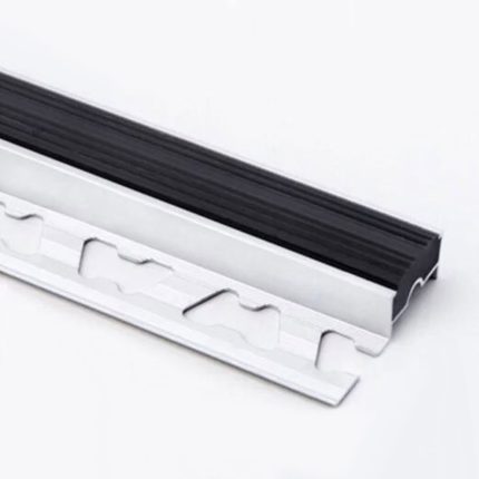 Nariz de escalon (alum. + pvc) negro 11mmx25 mm x 2.5mts MOLDUMET