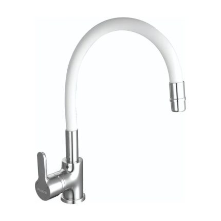 Monocomando mesada pico flexible blanco emblem PIAZZA