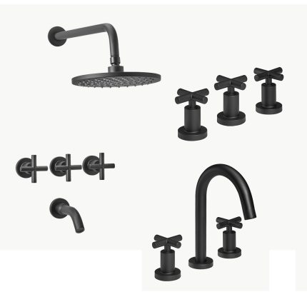 Combo griferia velvet black peirano PEIRANO