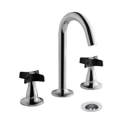 Juego p/lavatorio petalo c/desag volante negro cr fv(discontinuo) FV