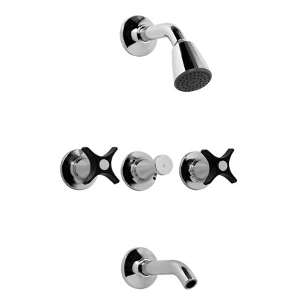 Juego p/ducha c/transf.petalo volante negro cr fv(discontinu0) FV